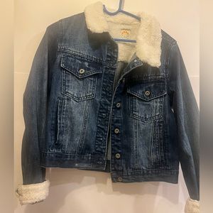 C&c denim jean jacket with fur